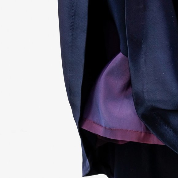 Talbot Runhof Lobata Midnight Draped Satin Gown - Picture 8 of 11